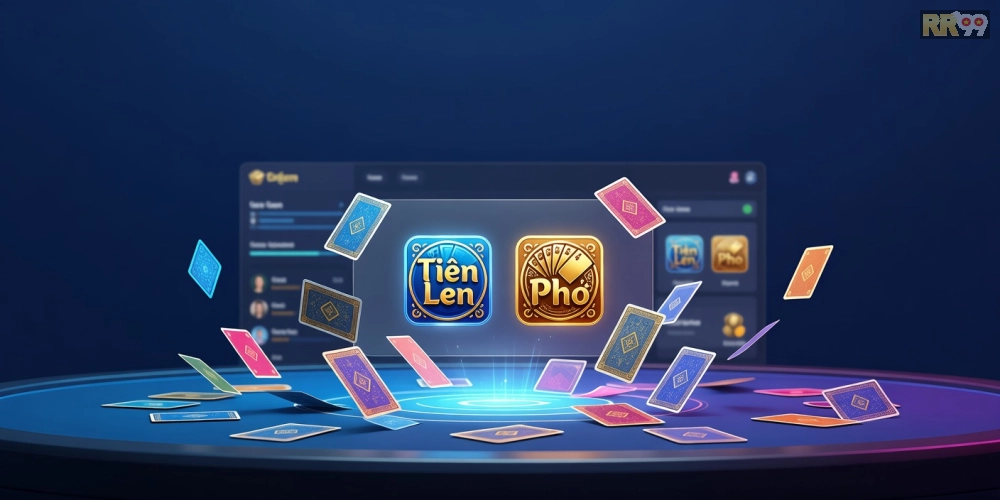 Minh họa giao diện chính của top 10 game bài đổi thưởng rr99 với các tựa game phổ biến